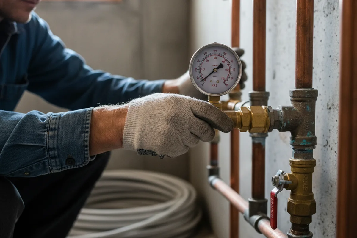Pressure testing a repaired line during Water Line Repair in South Glens Falls